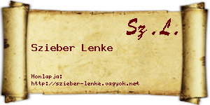 Szieber Lenke névjegykártya